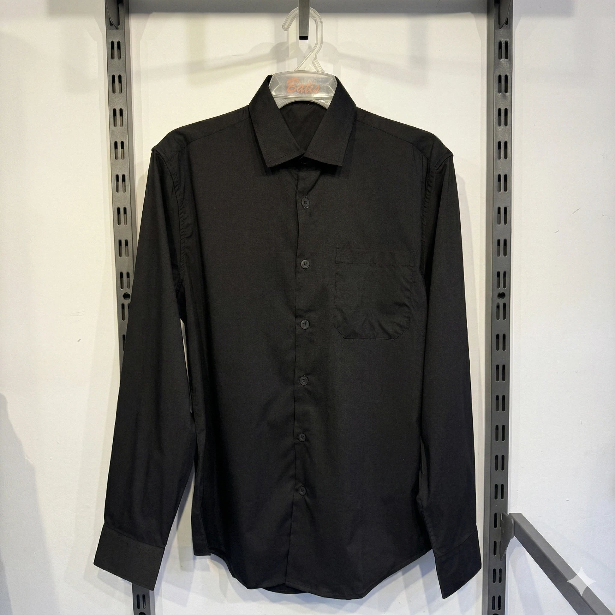 Camisa Social Masculina Algodão com Elastano – Preta e Branca | Balix