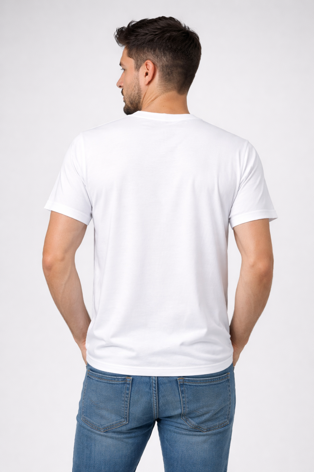 Kit Camiseta Branca Básica Gola Careca