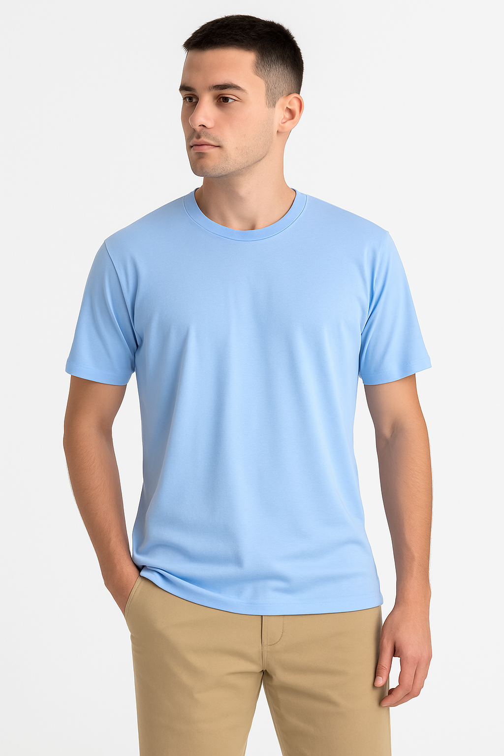 Camiseta Básica Manga Curta Algodão c/ Elastano