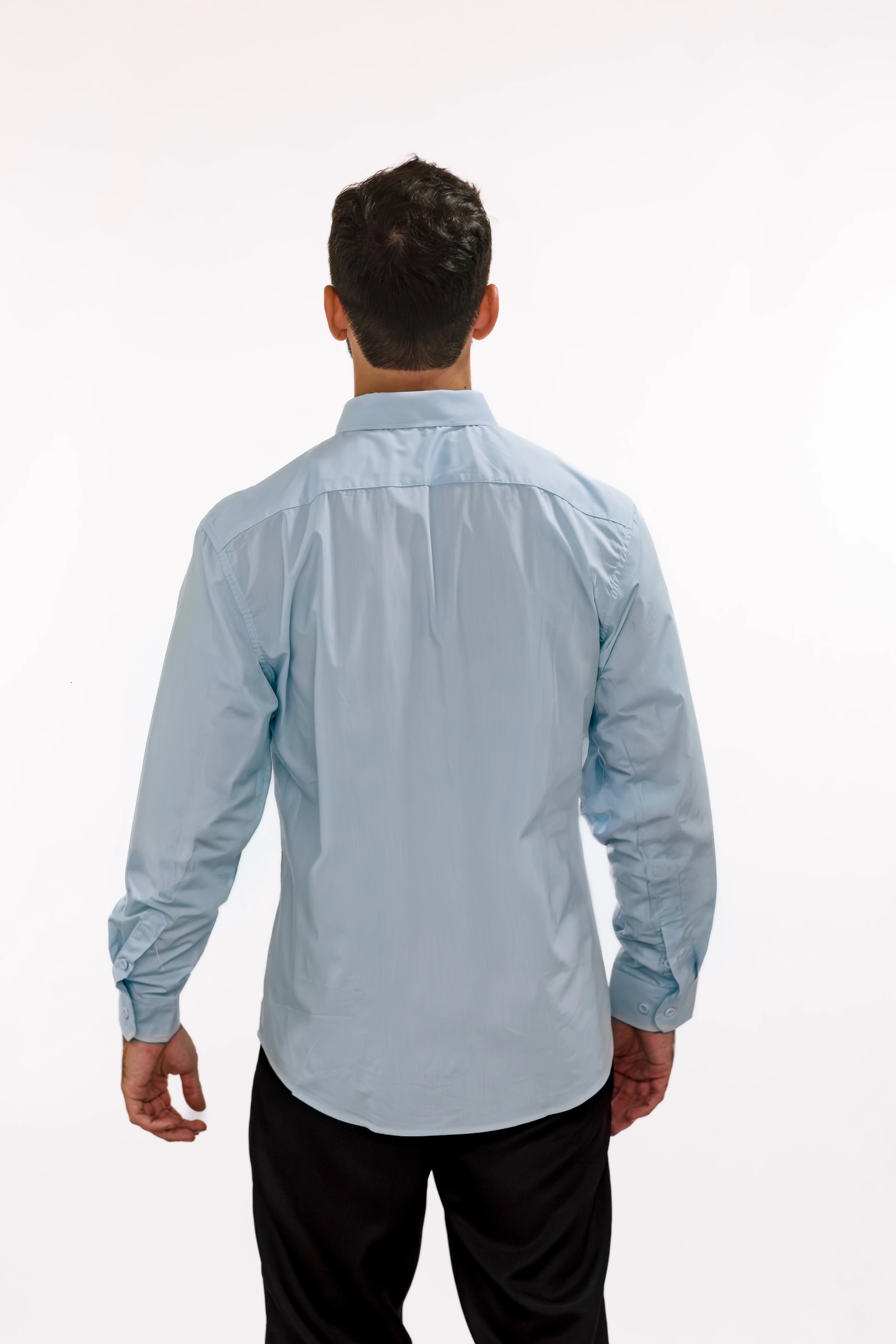 Camisa Social Masculina Manga Longa com Bolso