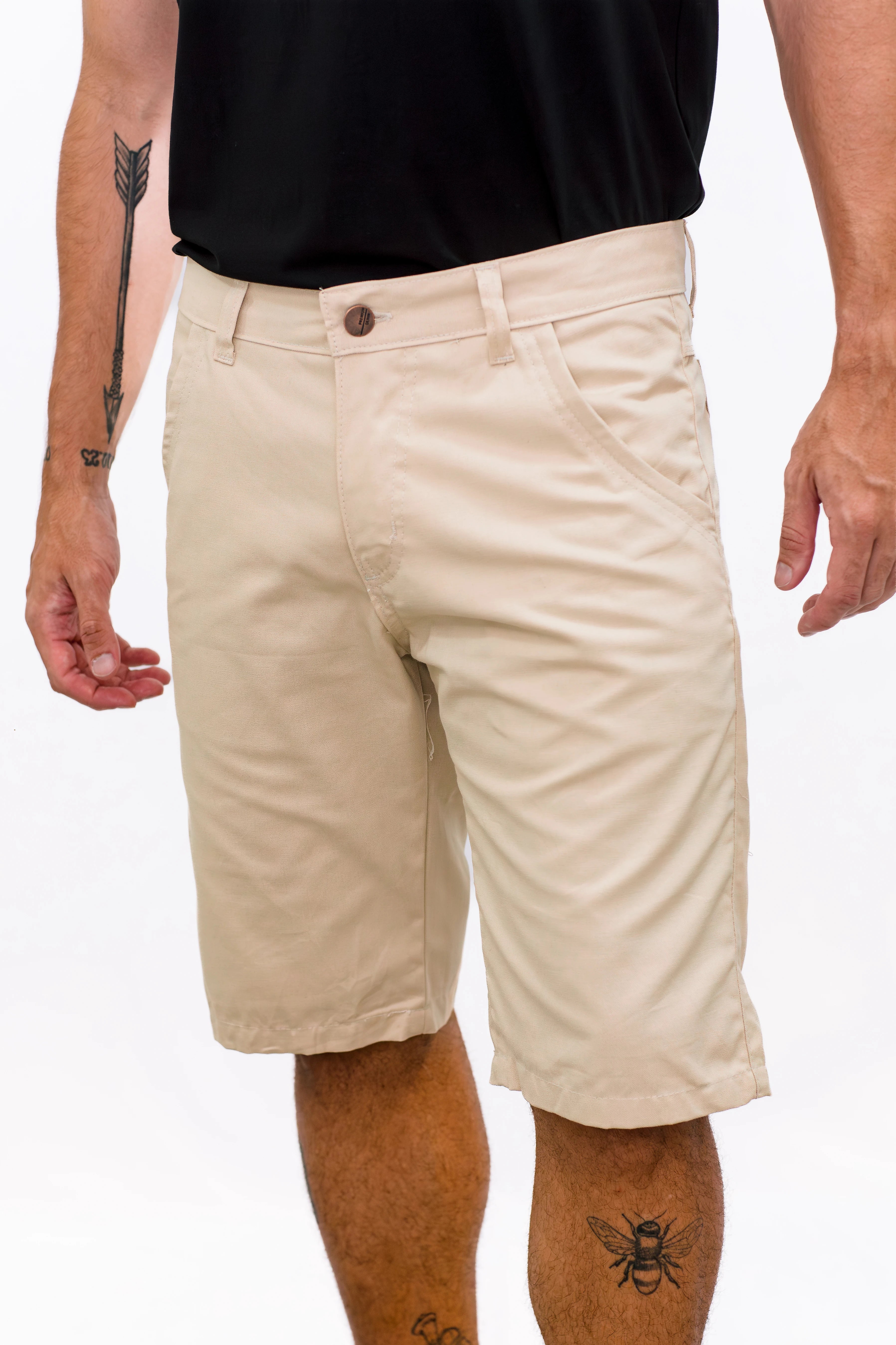 Bermuda Chino Masculina 100% Algodão | Corte reto | 4 Bolsos