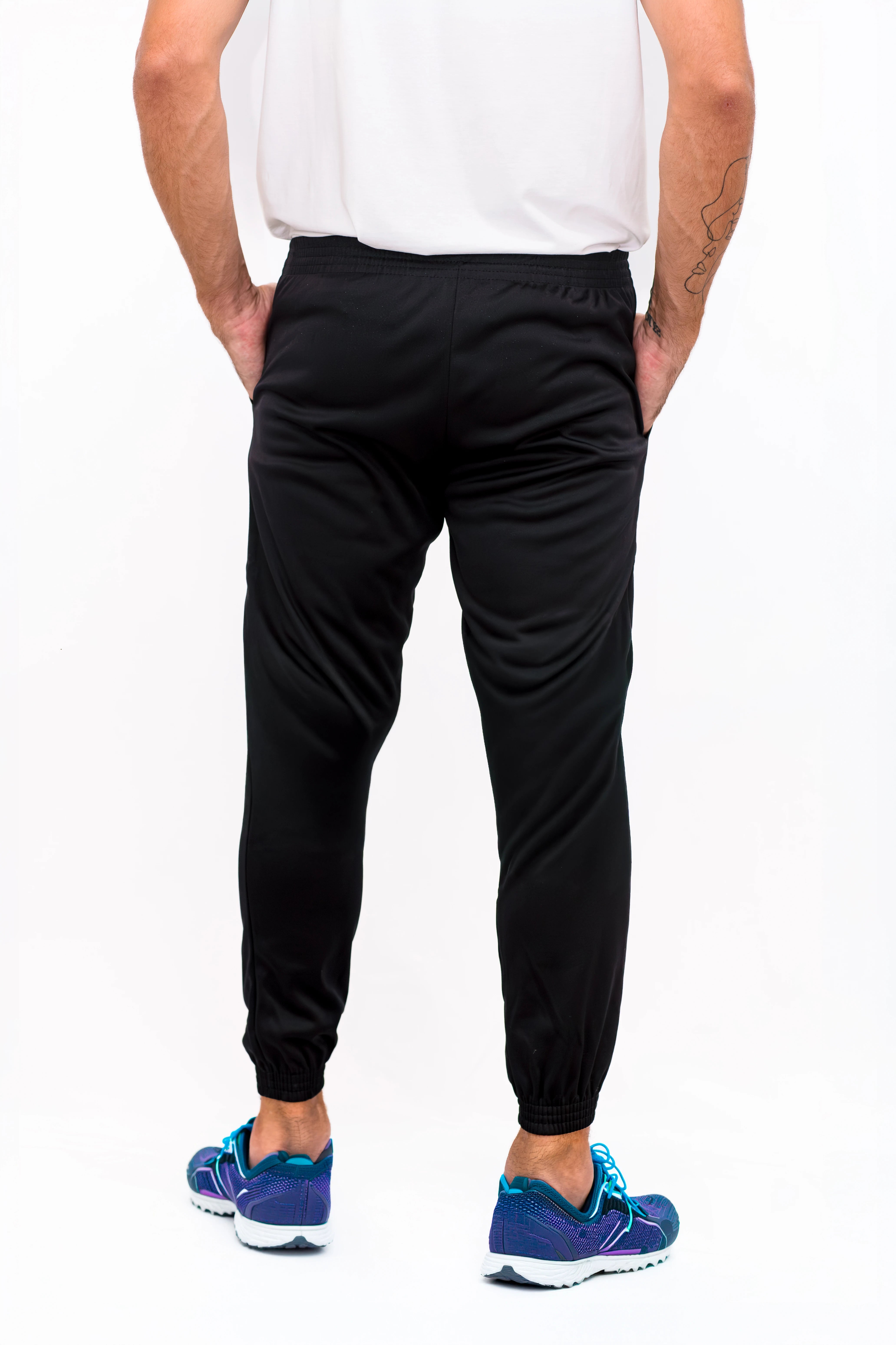 Calça Moletinho Felpado Jogger com Punho | Elástico Largo Confortável | Preto e Marinho |
