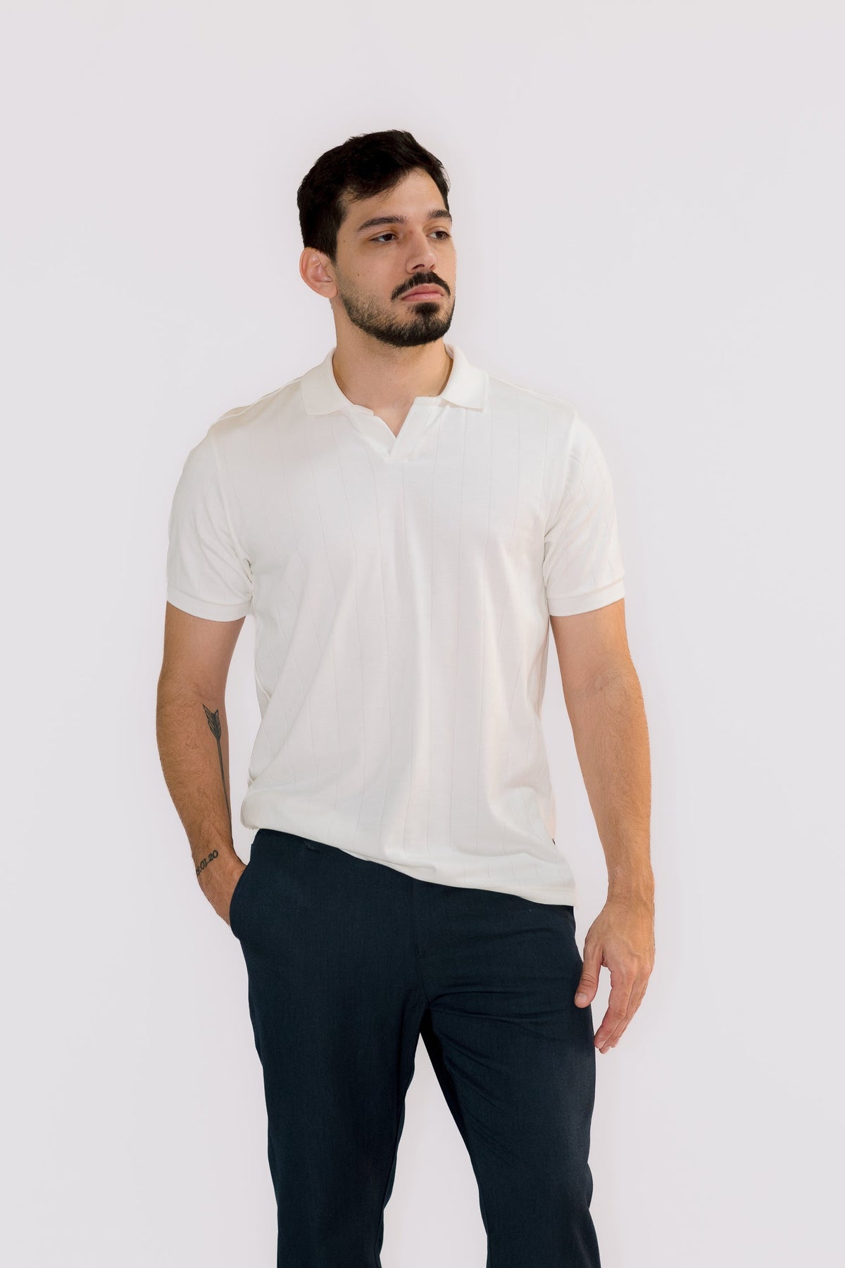 Camisa Polo Masculina Toscano Off White | Elegante e Casual