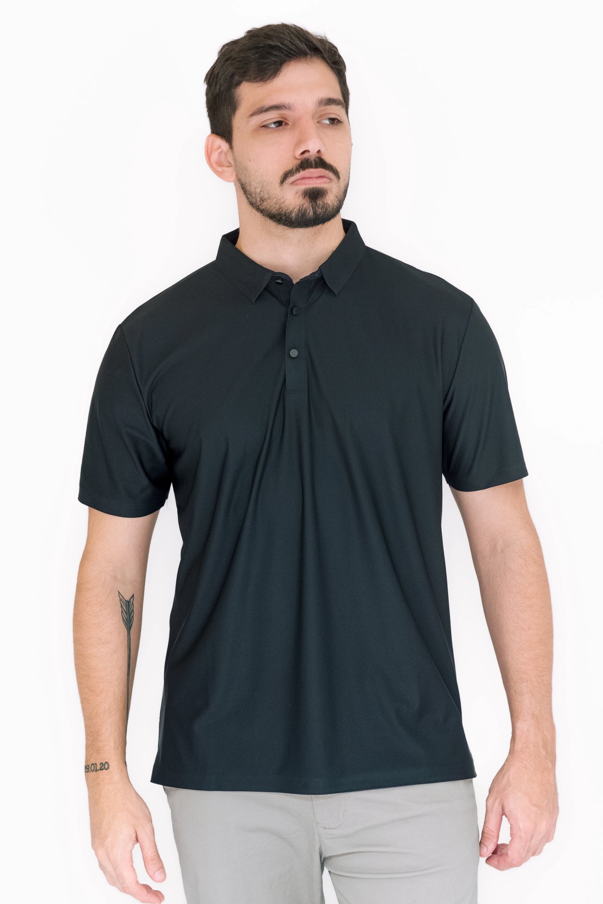 Camisa Polo Masculina Sem Costura em Poliamida