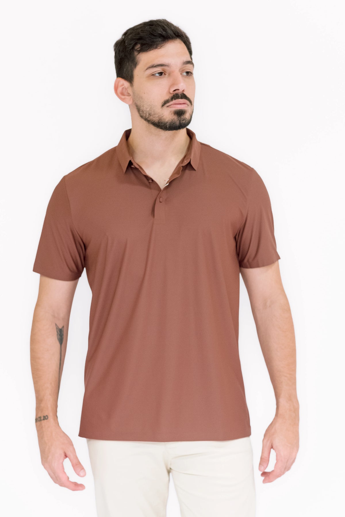 Camisa Polo Masculina Sem Costura em Poliamida